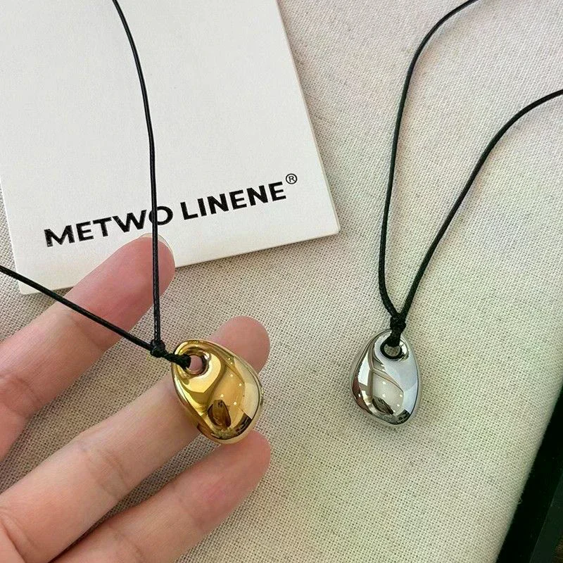 Multipurpose Iron Beans Charms Necklace; Personalized Fashionable Clavicle Jewelry for Women and Girls Gifts