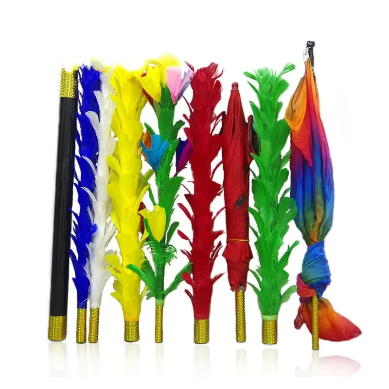 Feather Sticks Variation Magic Tricks Fether Flower to Umbrella/bouquet/Flag Magician Stage Gimmicks Illusions Mentalism Comedy