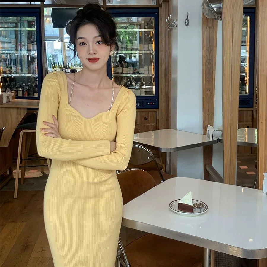 

Birthday Women Y2K Elegant Sexy Korean Streetwear Asymmetrical Yellow Aesthetic Fashion Female Clothing Ladies Party Club Dress