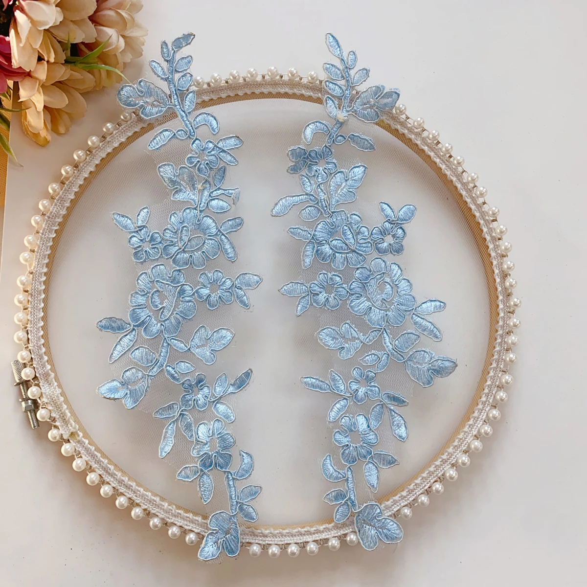 Spitzenblumen mit Spiegeleffekt für Hochzeitskleider, Hochzeitsschuhe, Kopfschmuck, DIY-Nähzubehör, RS5016, 10 Stück/Lot, 14 Farben – Detail 15