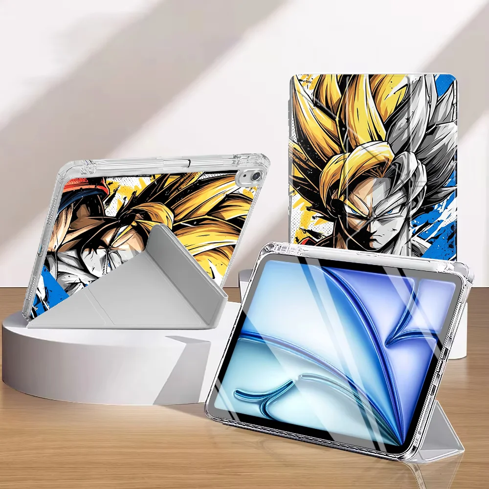 Goku Super Saiya Tablet Case For iPad Air 8 M2 M3 3 12th Pro 13 2025 2026 10th Gen Mini 7 6 5 11th 9th With Pen Slot Cover