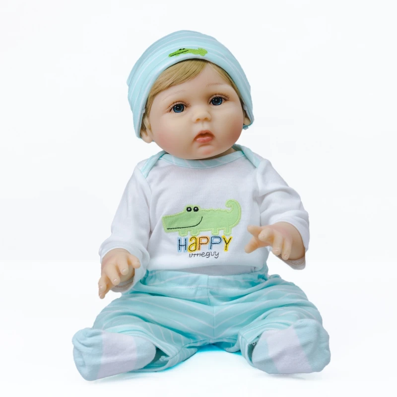 

47CM full body soft silicone reborn baby girl doll flexible soft touch cuddly newborn baby Birthday Gift