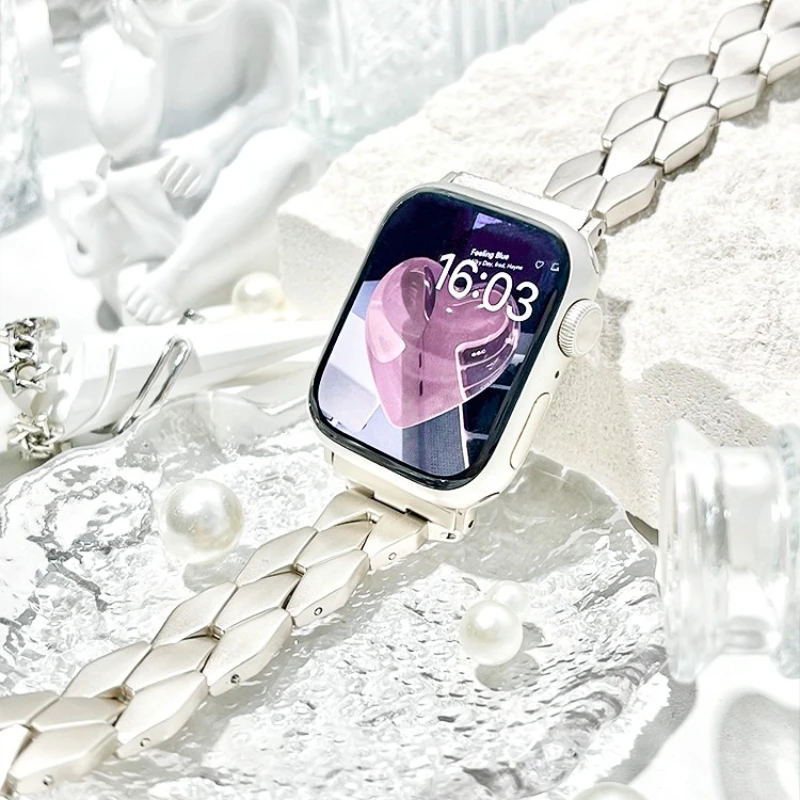 جديد النجوم النساء سوار ل سوار ساعة يد آبل Ultra2 49 مللي متر 38 40 44 42 46 41 45 مللي متر حزام معدني لسلسلة IWatch 10 9 8 7 6 5