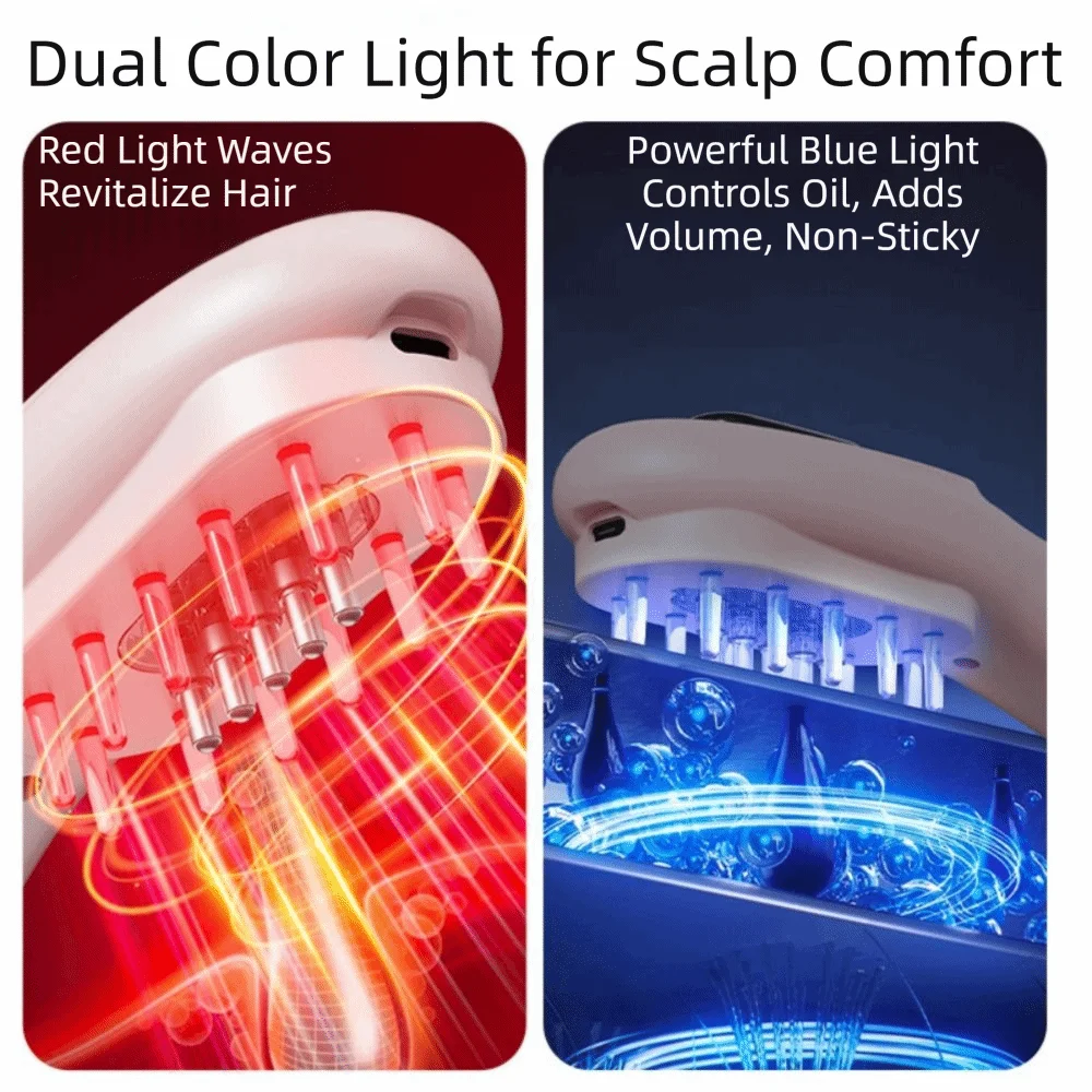 High Frequency Vibration Hair Growth Massage Comb Hair Oil Dispenser 3 Modes Electric Massage Comb Electric Design