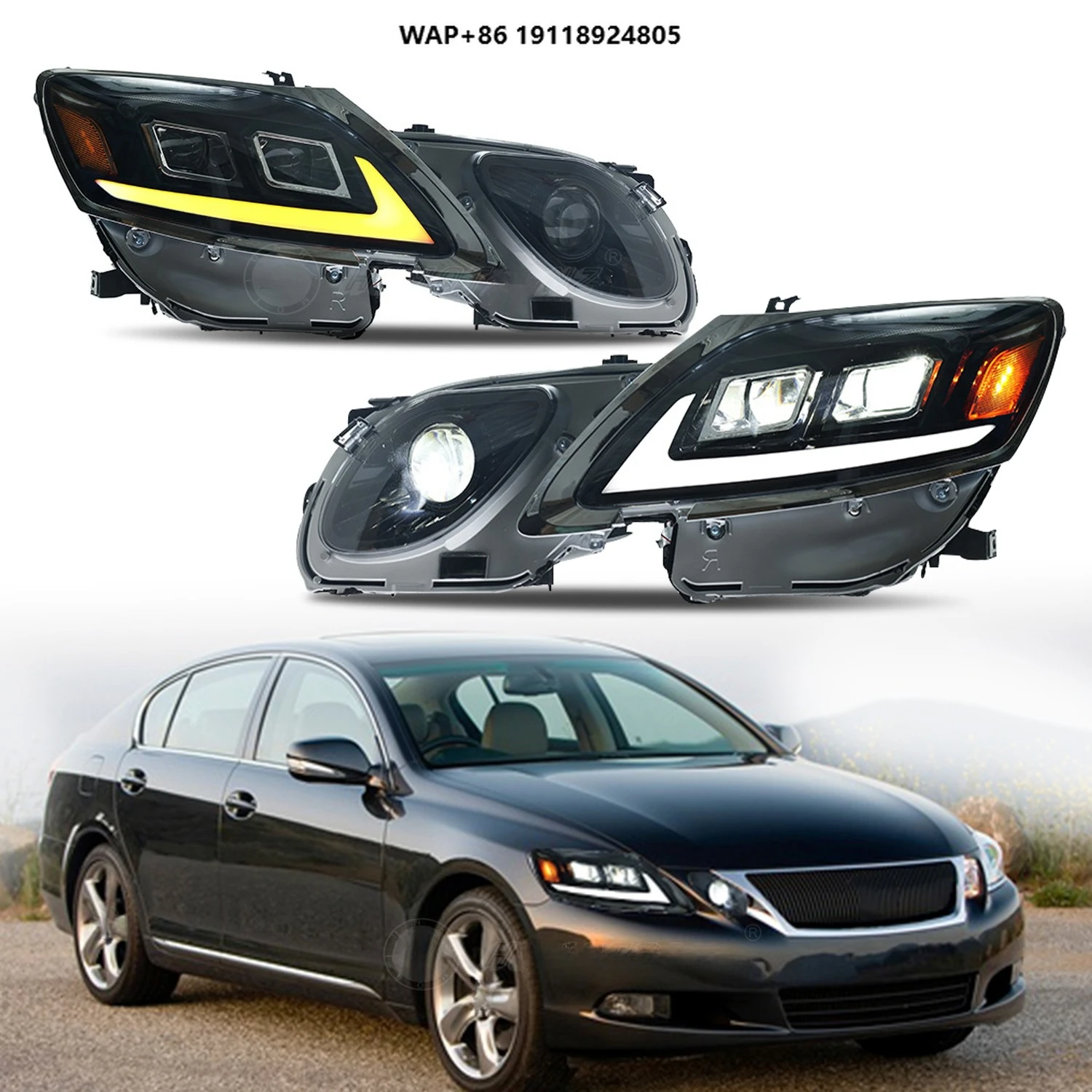 

Front Lamps Assembly GS300 GS350 3th Gen 2006-2011 Gs430 Gs460 Car LED Headlights for GS450h 2 PC
