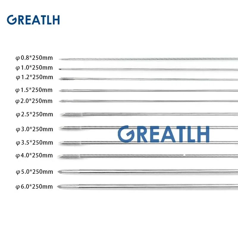 Kirschner Wires Thread Bone Implant Needle Stainless Steel Orthopedic Instrument 10pcs