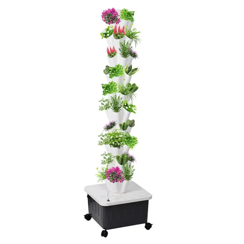 Hydroponic Plant Tower 10-layer Hydroponic Planter For Indoor Plant 50 Slots Strawberries Plant Tower American Specifications