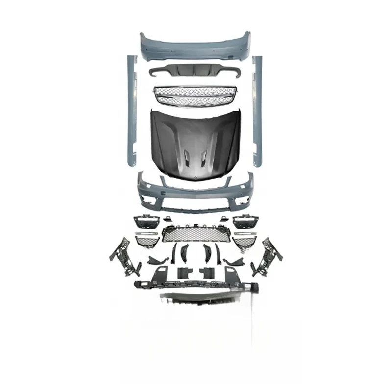 

Whole Set Body Kit C Class W204 C200 C260 C300 to C63 Front Rear Bumper Grille Side Skirt