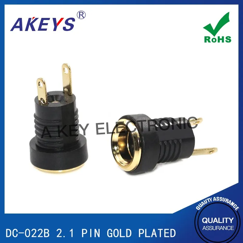 DC Socket 5521 Charging Female DC-022B Gold-Plated Foot Vertical Direct Plug 2-Foot Power Socket High Current