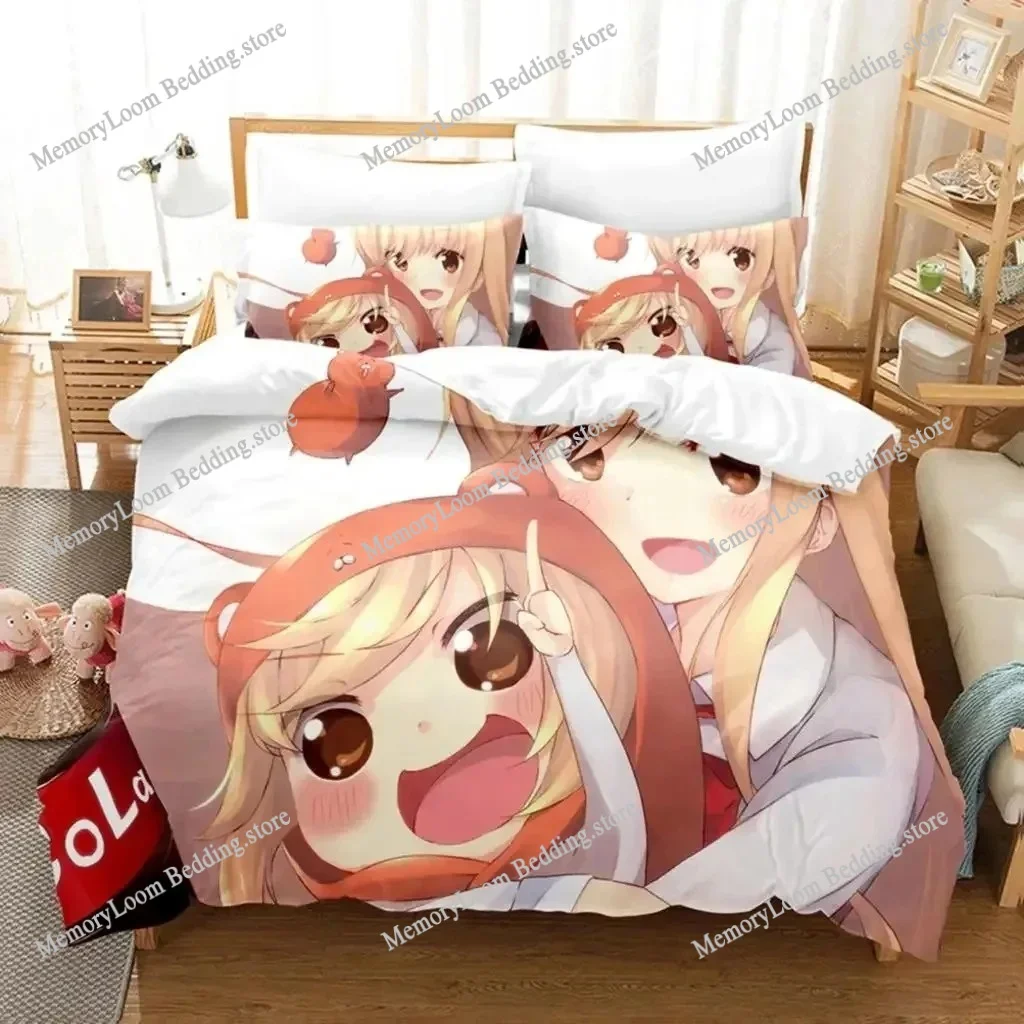 Anime Character Cute Himouto! Umaru-chan Bedding Set Full/Queen/King Size Duvet Cover Pillowcase Kids Adult Soft Home Textile