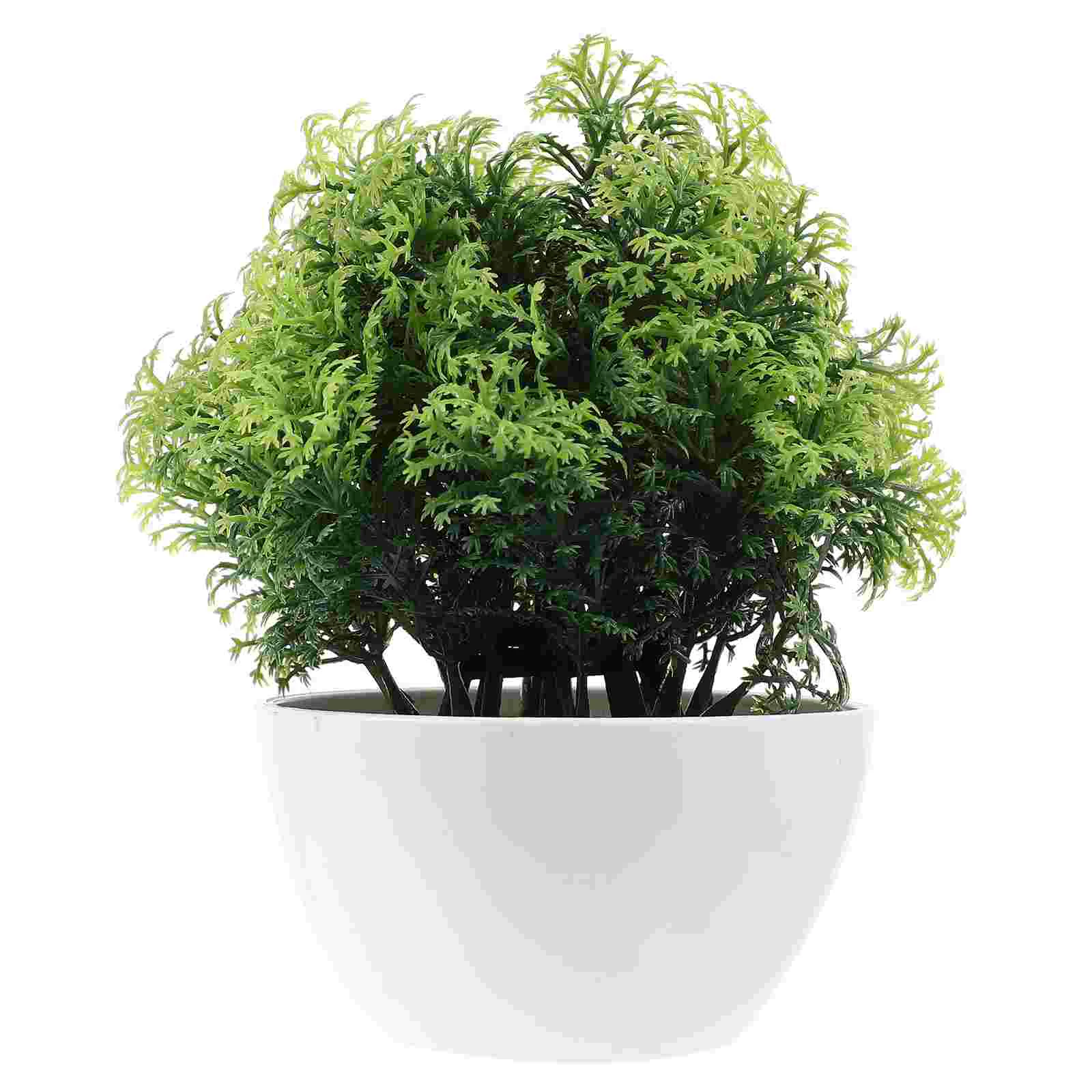 2 Pcs Fake Planta Simulated Potted Plants Simulation Emulated Ornament Bouquet Ornaments Pp Faux in Bonsai