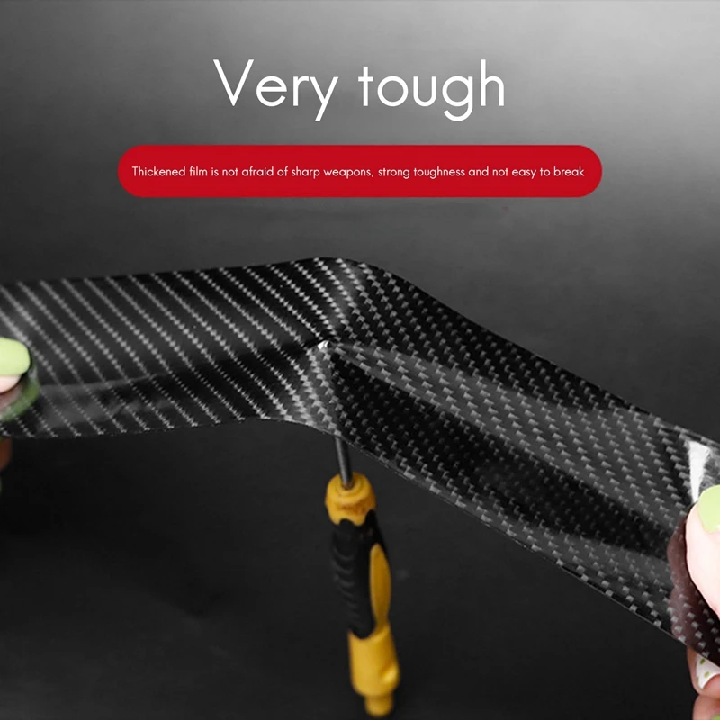 Car Carbon Fiber Door Sill Strip, Door Anti-Collision Strip, Anti-Stepping Protection, Modified Welcome Pedal