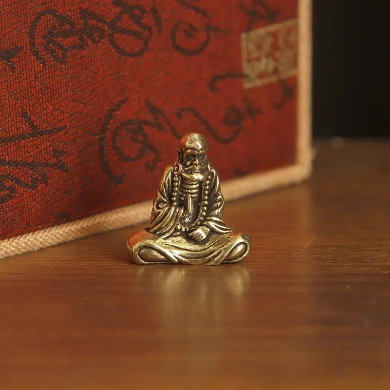 New Vintage Brass Zen Meditation Figurine Hand-Cast Antique Tea Pet For Desk Tea Table & Mindful Space Decor