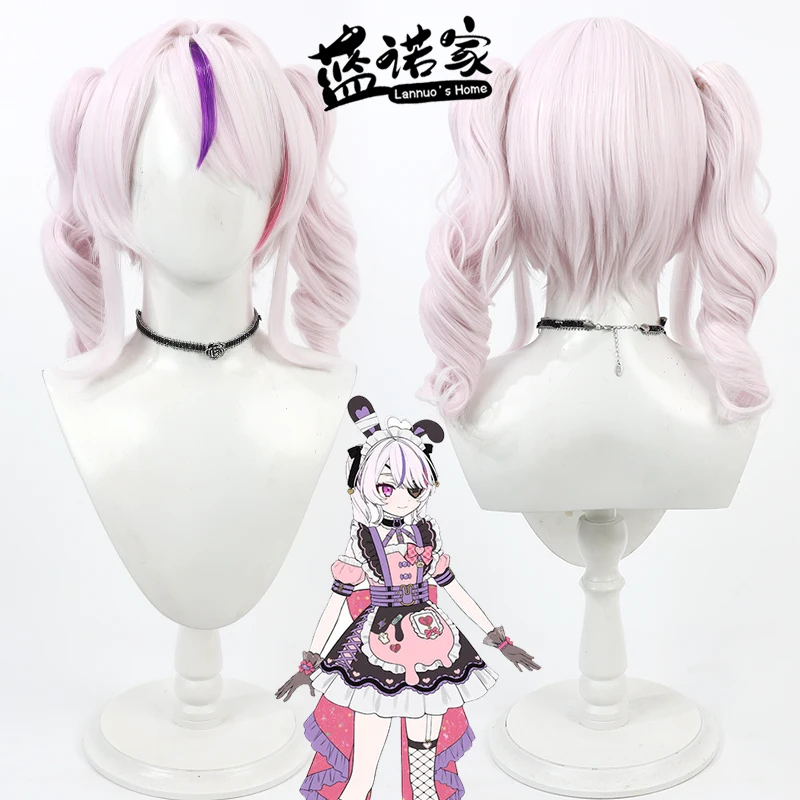 Virtual YouTube Vtuber Maria Marionette Cosplay Wig Halloween Carnival Party Props Synthetic Hair Heat Resistant Fiber + Wig Cap