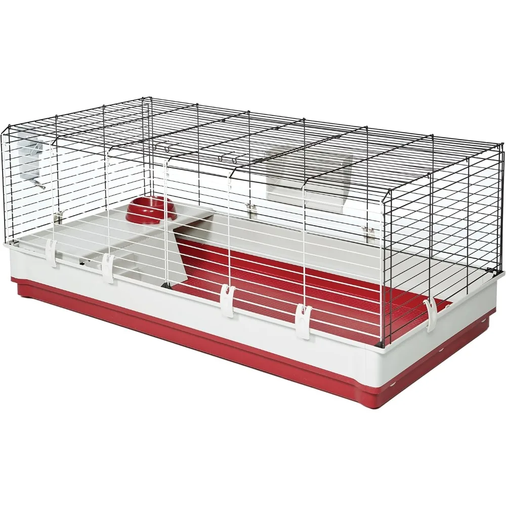 قفص خنزير غينيا الفاخر على شكل أرنب × حاوية كبيرة مع منحدر للحيوانات الصغيرة