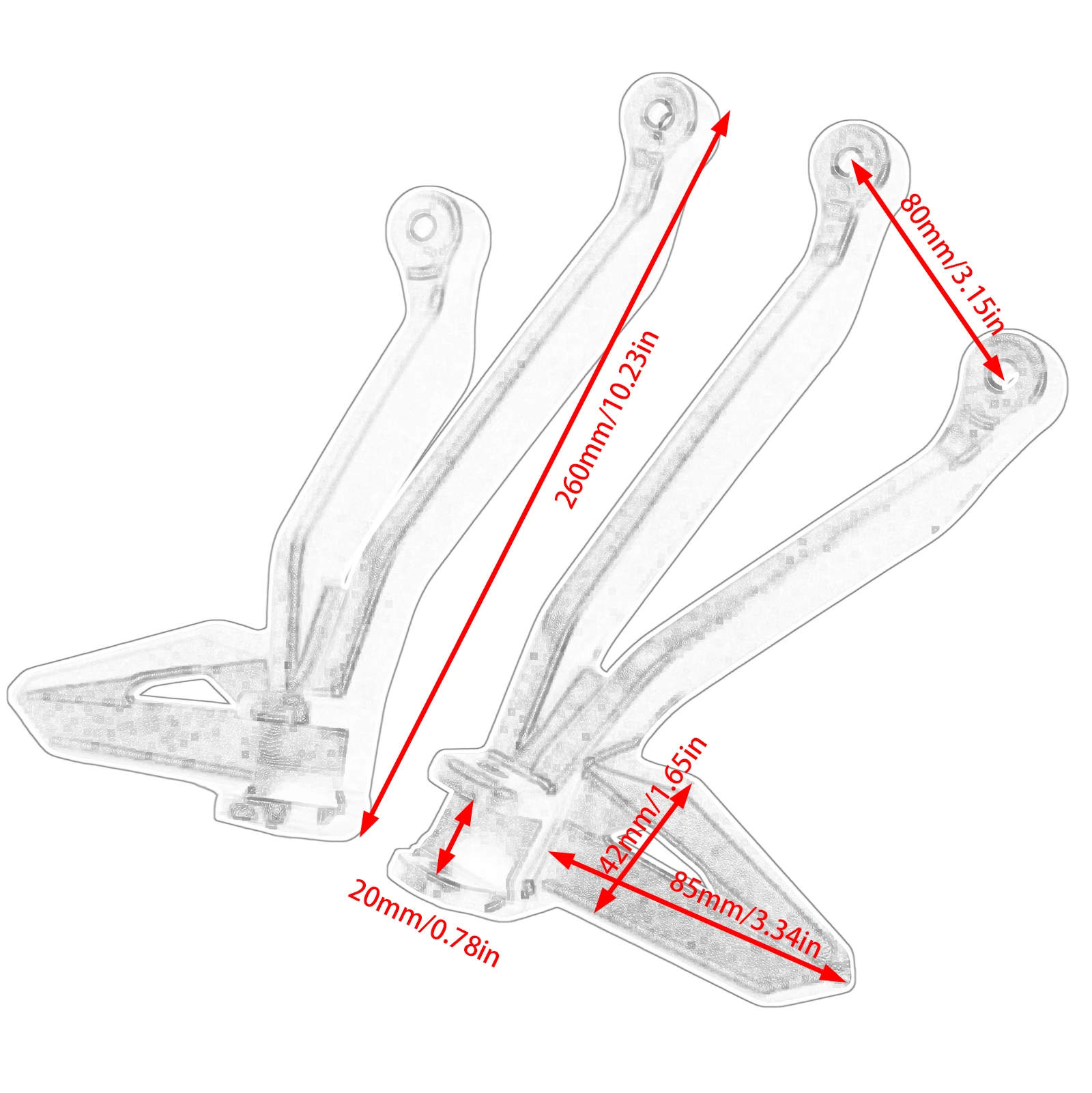 1 Pair Rear Footrest Holder For Triumph Street Triple 765R 765RS 765 Moto2 Edition Passenger Pedals Brackets Footpegs Hangers 2