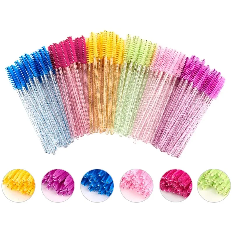 50pcs Eyelash Brush Extension Disposable Eye Lashes Make Up Brushes Eyebrow Mascara Wand Applicator Flexible Can Bent