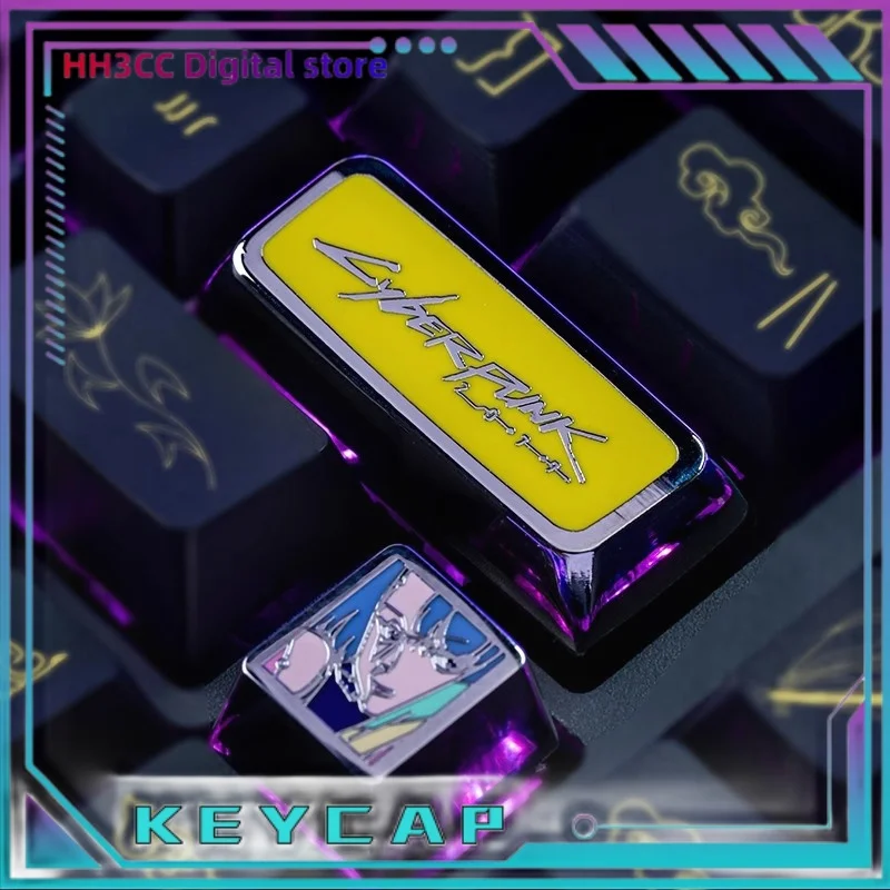 Personalized Mechanical Keyboard Keycap Cyberpunk Theme Edge Messenger Lucy Metal Material Keycaps Tablet Laptop Keyboard Keycap