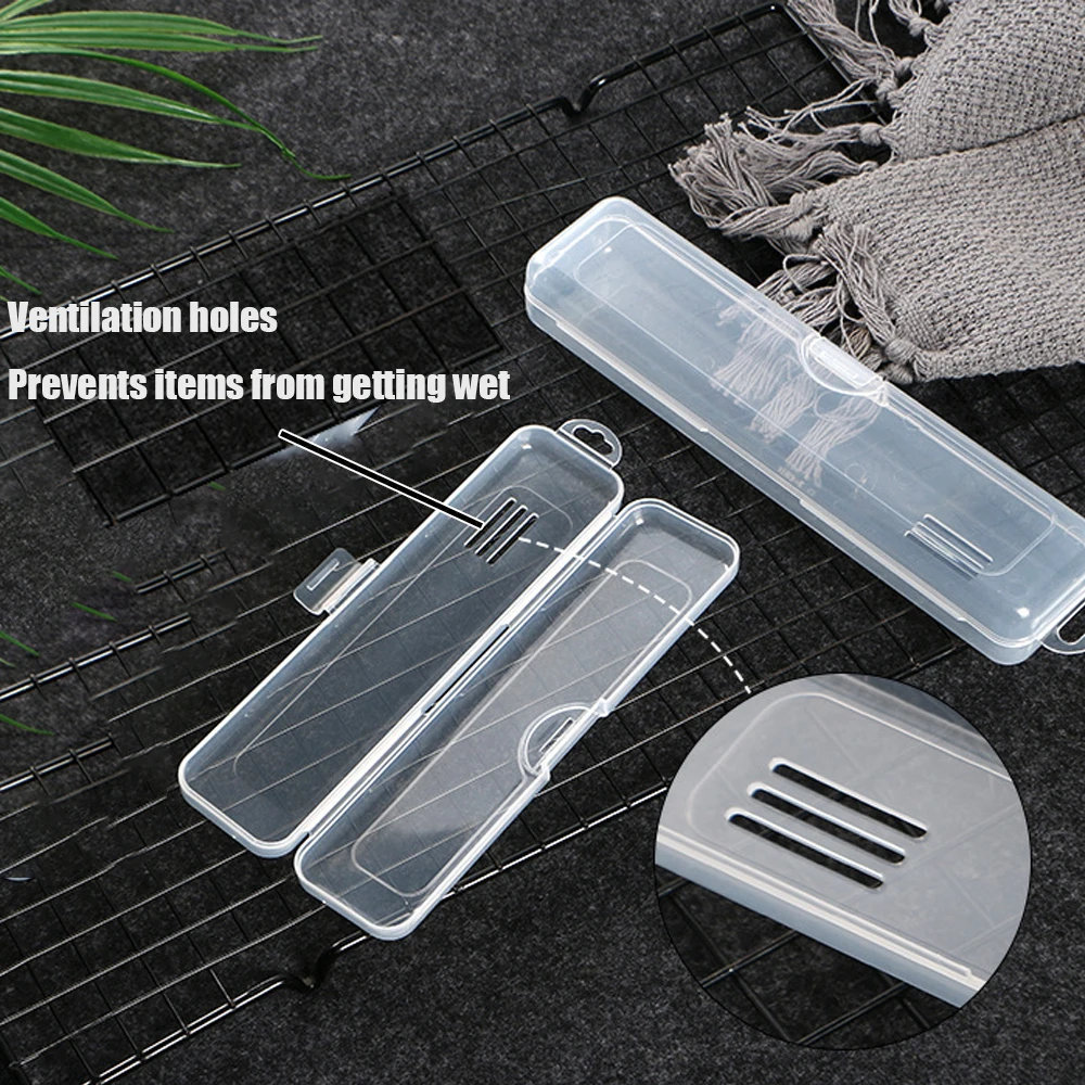 Transparent Dustproof Plastic Paintbrush, Makeup Brush, Spoon, Chopsticks, Nail Art Pen, Data Line, Small Objects Storage Box