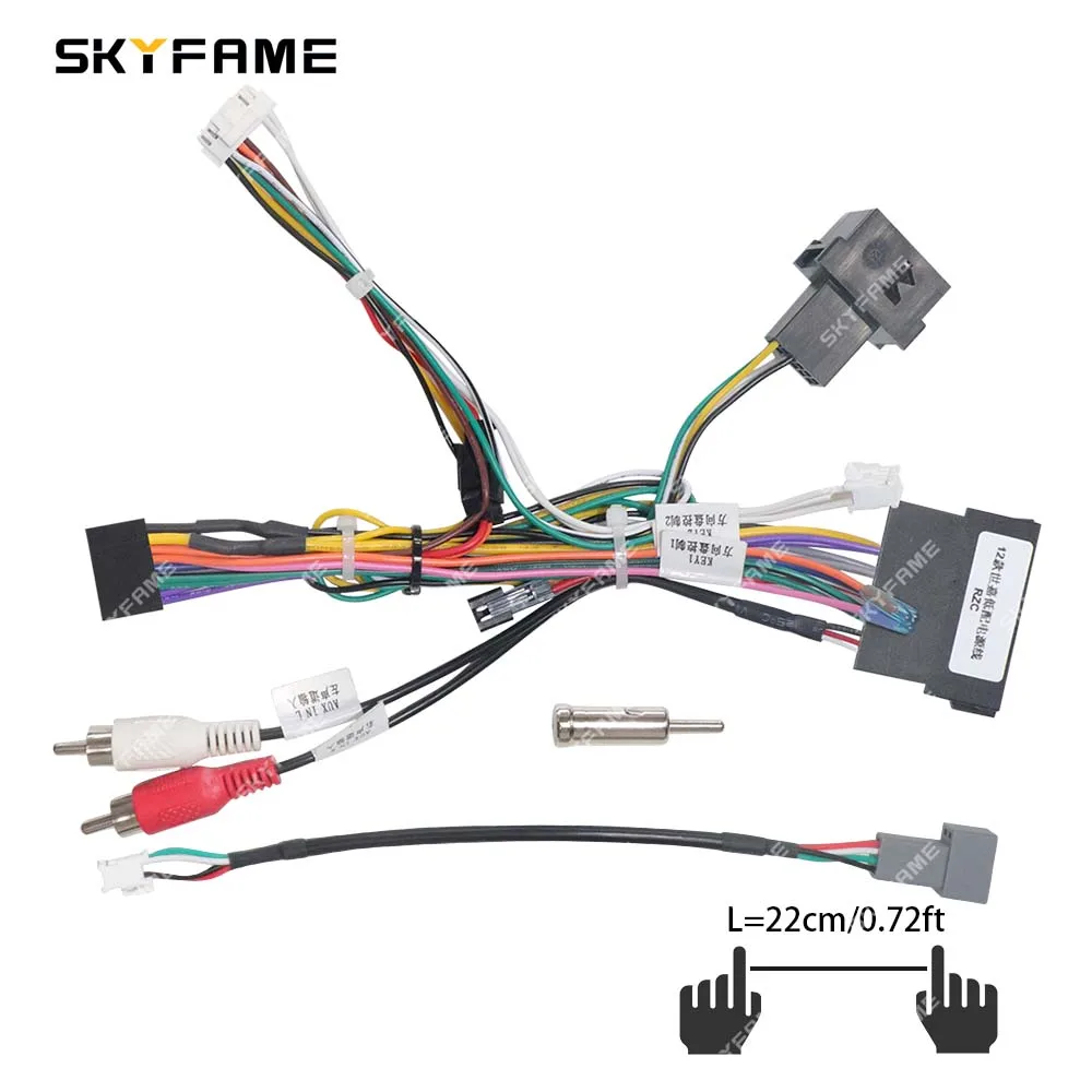 SKYFAME-Adaptador de arnés de cableado de 16 pines para coche, caja Canbus, decodificación, Cable de alimentación de Radio Android para Peugeot Citroen C4 c-triunfo c-quatre