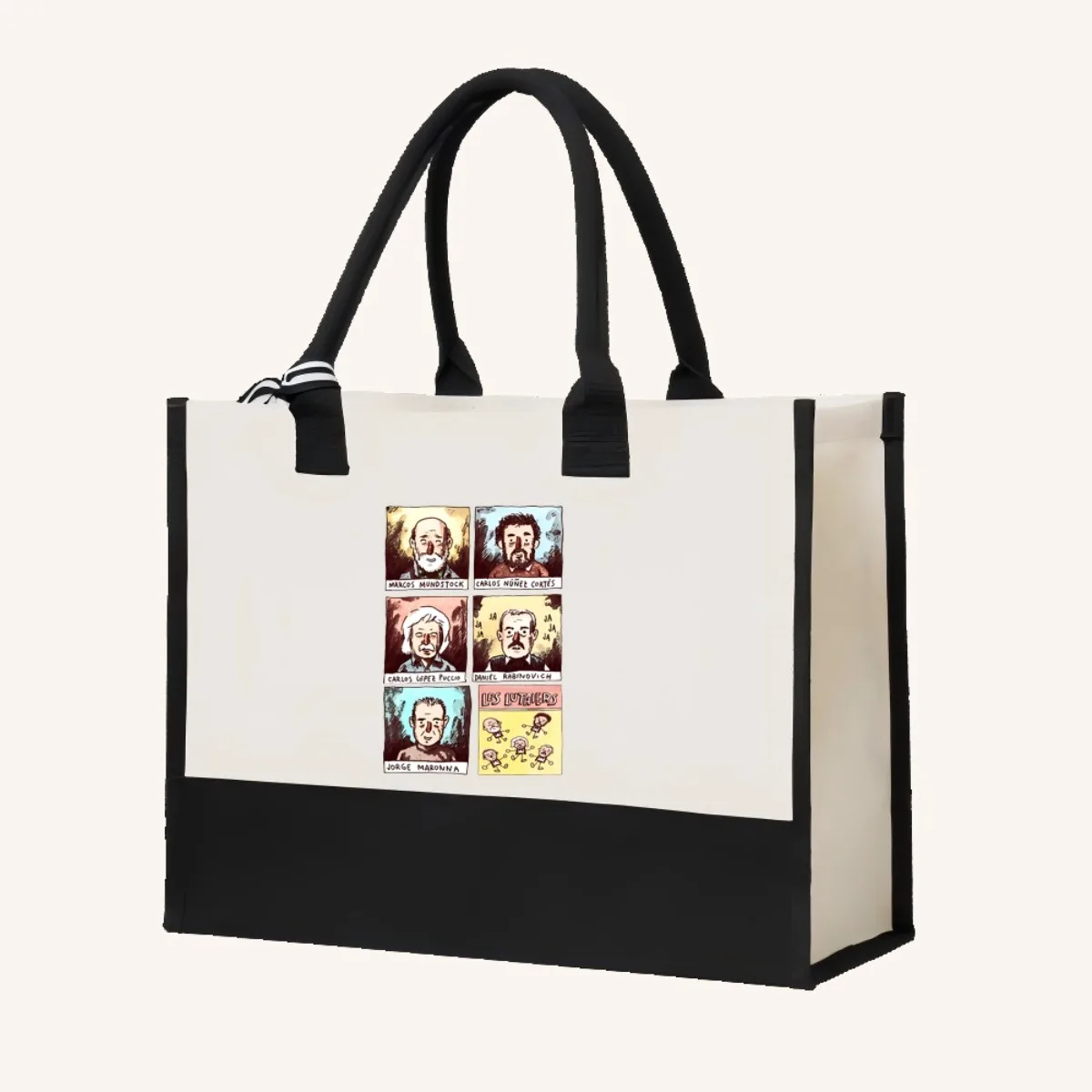 Cuaderno con la obra «LES LUTHIERS» de remerasnerdas 2026 وصول جديد موضة عملية واسعة قابلة لإعادة الاستخدام حمل حقيبة نمط طباعة #4