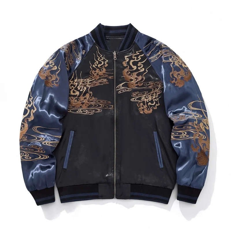 Mythical Beast Heavy Embroidery Jackets For Man Zipper Streetwear Autumn Quality Comfortable Fit Exquisite Chamarras Para Hombre