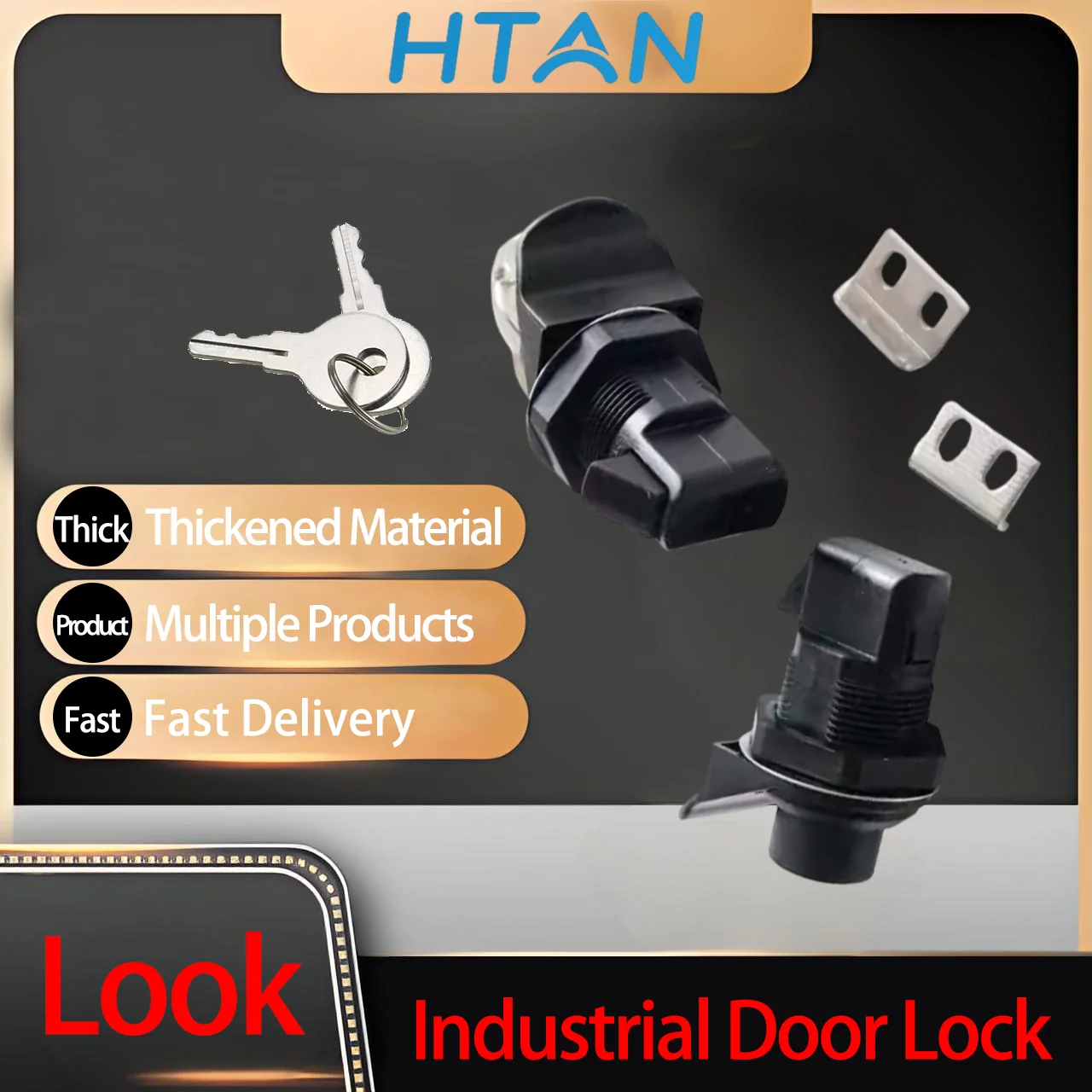 Plastic Press Type Cylindrical Telescopic Lock for Cabinet Light Box Elevator Door - Button Lock  with Plum Blossom Pin Feature