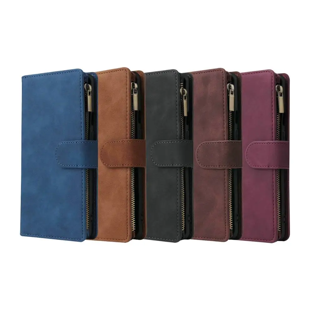 For Samsung Galaxy S22 M21 Folio Zipper Leather Case Flip Wallet Card Holder Bag For Samsung A32 A51 A71 A12 A52 A72 S21 Cover