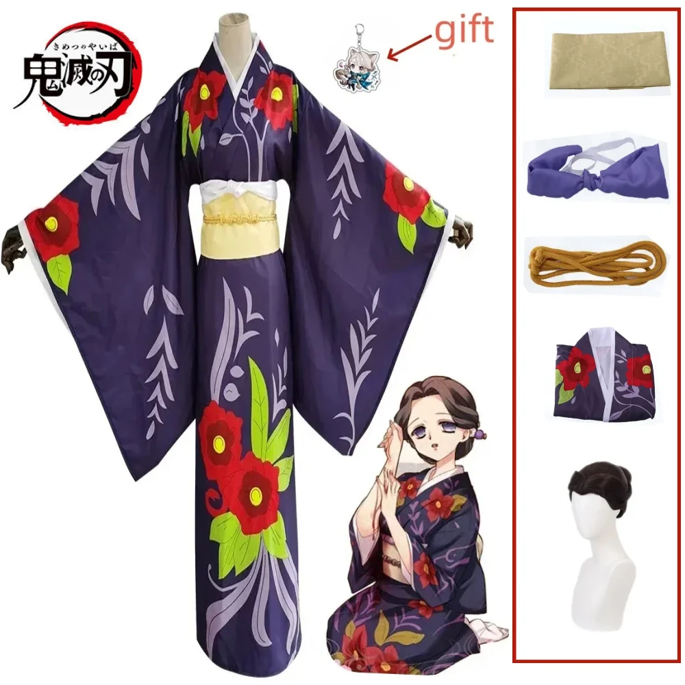 Anime Tamayo Cosplay Costume Kimetsu No Yaiba Wig Japanese Kimono Haori Man Woman Halloween Cosplay Costume