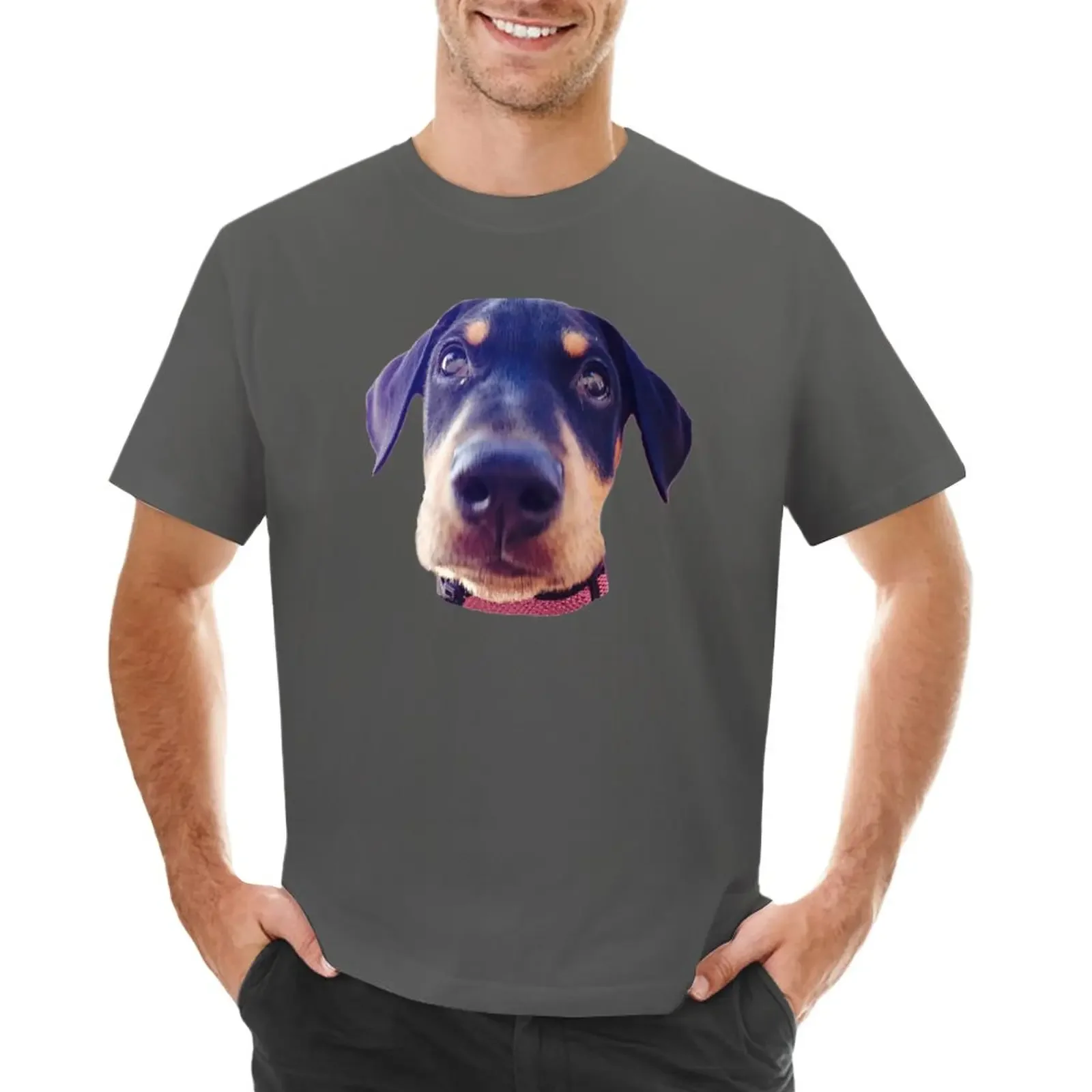 Doberman T-Shirt summer clothes sweat men t shirt