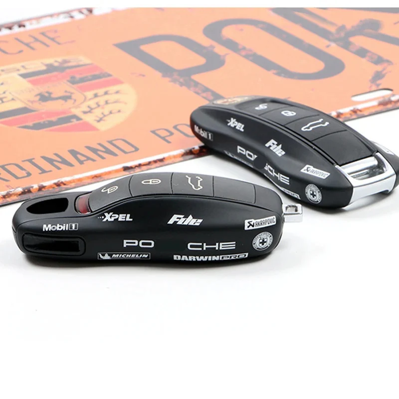 Car Key Case Cover Shell Fit for Porsche Macan Panamera 718 Cayenne Cayman Taycan 911