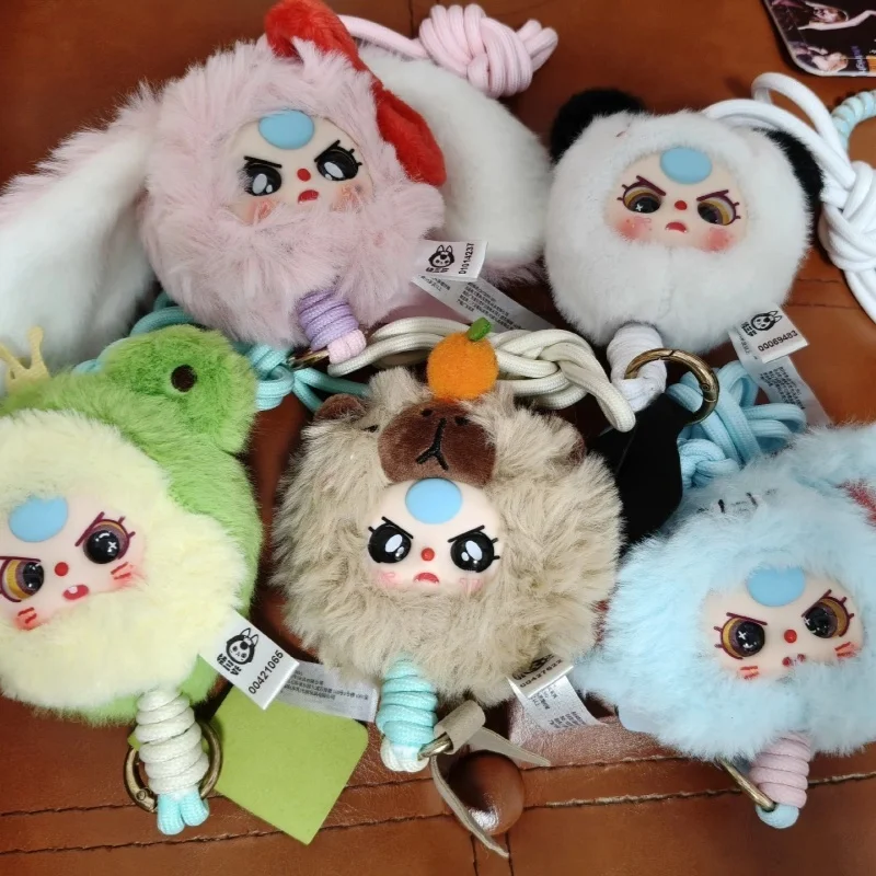 Genuíno bebê três telefone cordão de pelúcia caixa cega confirmar estilo bonito mini saco pingente chaveiro brinquedo na moda crianças menina presente aniversário