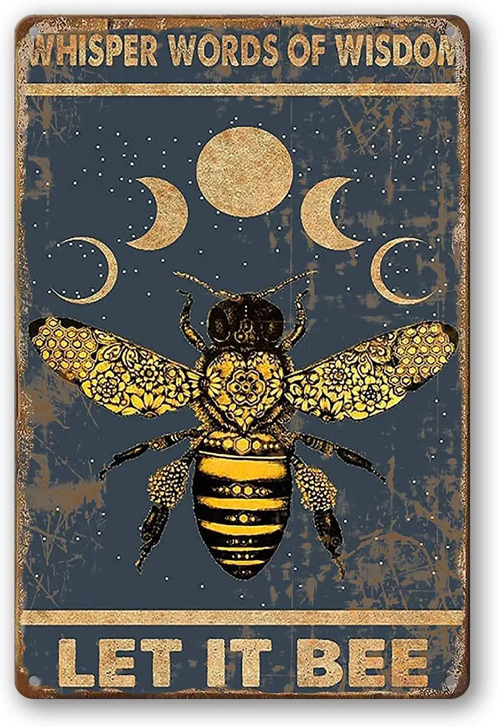 WEIMEILD Whisper Words of Wisdom-Let it Bee, Retro Metal Tin Sign Pub Bar Man Cave Club Decoration (Tin-19)