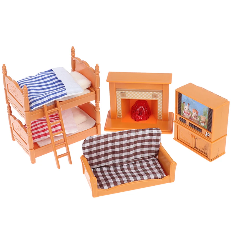 Dollhouse Miniature Accessories 1/12 Forest Family Home Furniture Collection Set Kitchen Cooking Pots For Children Girls Gift