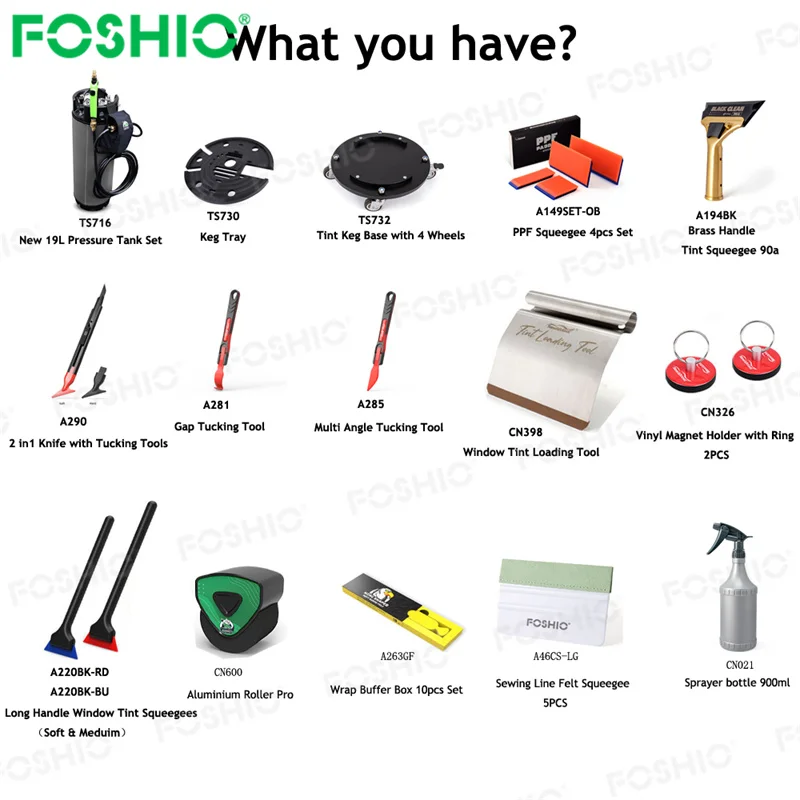 Foshio Custom Logo Car PPF Window Tinting Tool Electric High Pressure Backpack Water Sprayer for Car Wrap