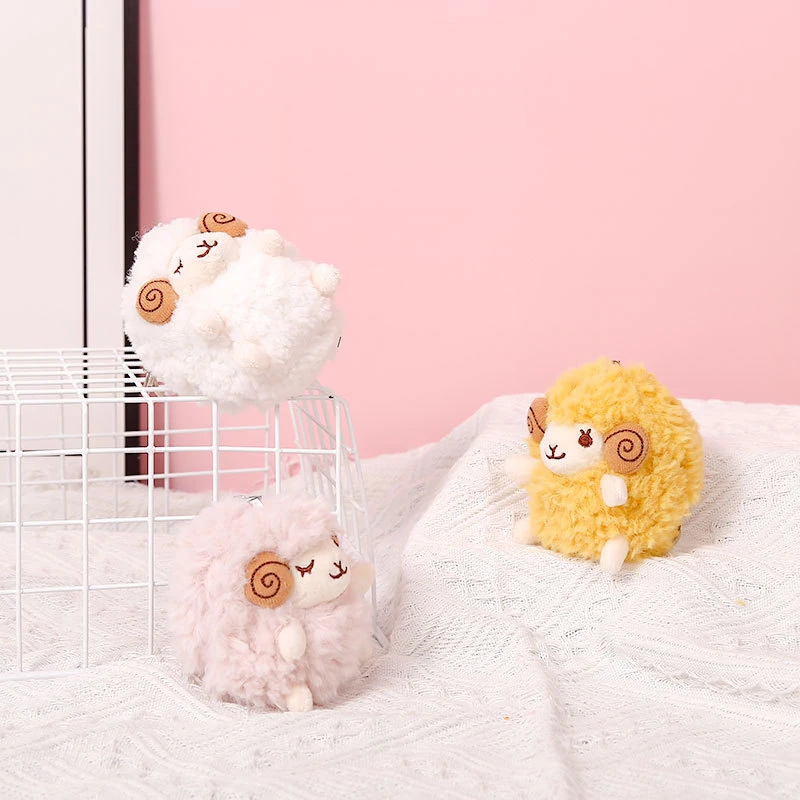 New 1Pc Backpack Decor Sheep Plush Pendant Cute Mini Sheep Plush Pendant Soft Lamb Doll Ornament Keychain For Car Decoration