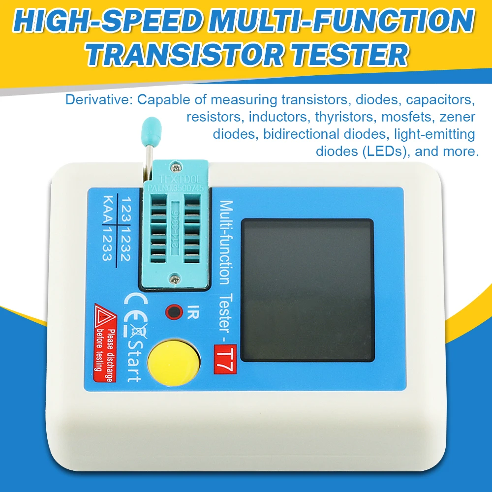 LCR-T7 Transistor Tester With 3.5 Inch TFT Display Diode Capacitor High Speed Multi-Meter IR Multimeter for NPN PNP