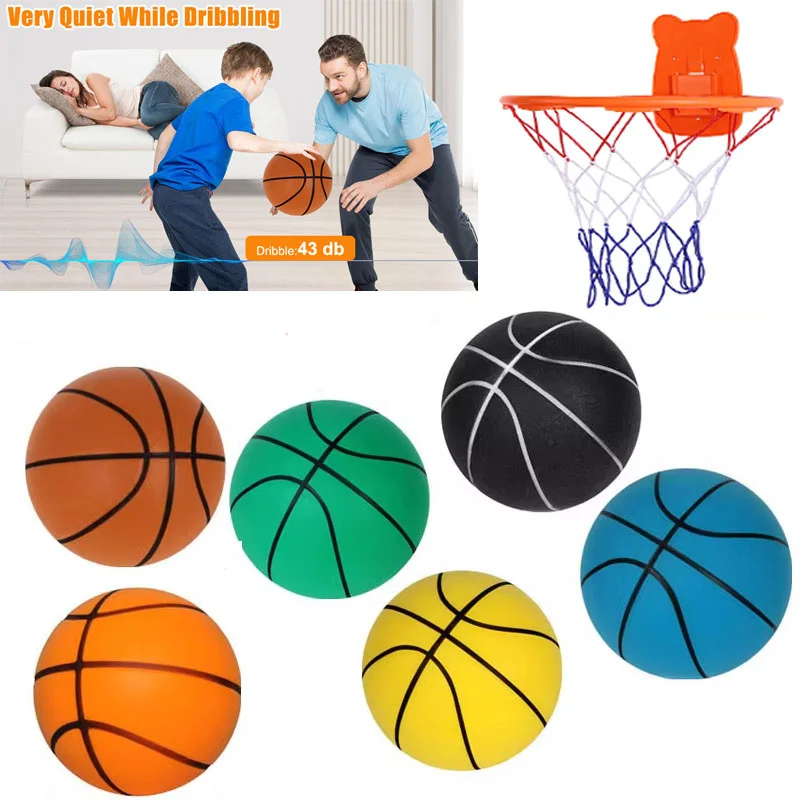 

New Silent Basketball Size 7 Ball Indoor Basketball Hoops Mute Ball With Groove Lines No Noise Children Sports Toys At Home