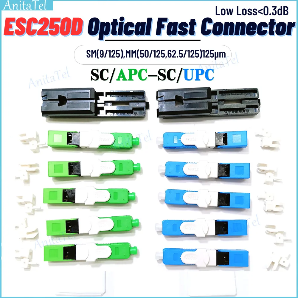 

ESC250D Quick Connector SC APC and SC UPC SM Fiber Optic Fast Connector SM 250D SC/APC SC/UPC Fast Connector Free Shipping