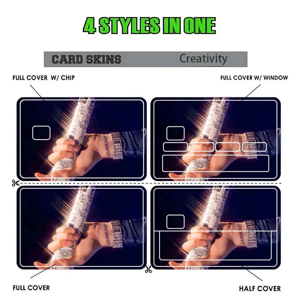 P-Peso P-Pluma Card Skin Stickers Decor For Credit Debit Card  Travel Transport ID Metro Cards 4Pcs Set
