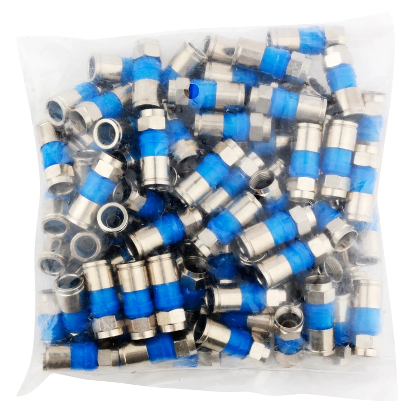 100 Stück 75-5 F-Typ Kompressionsstecker für Signalverstärker CATV RG6 RG59 Koaxialkabel F-Typ TV-Stecker – Detail 2