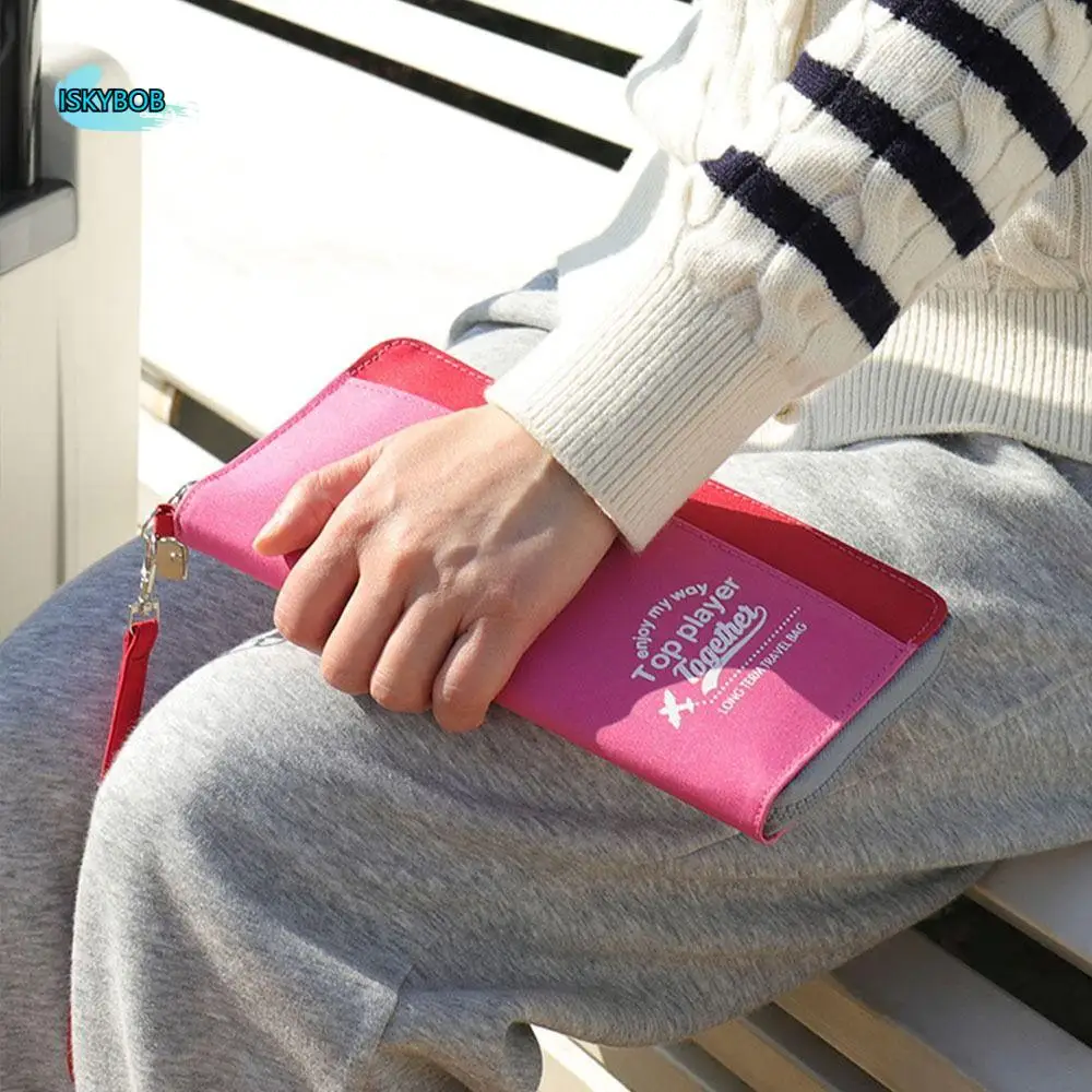 

New RFID Passport Bag Anti-theft Waterproof Credit ID Card Ticket Holder Oxford Cloth Zipper Travel Wallet Unisex