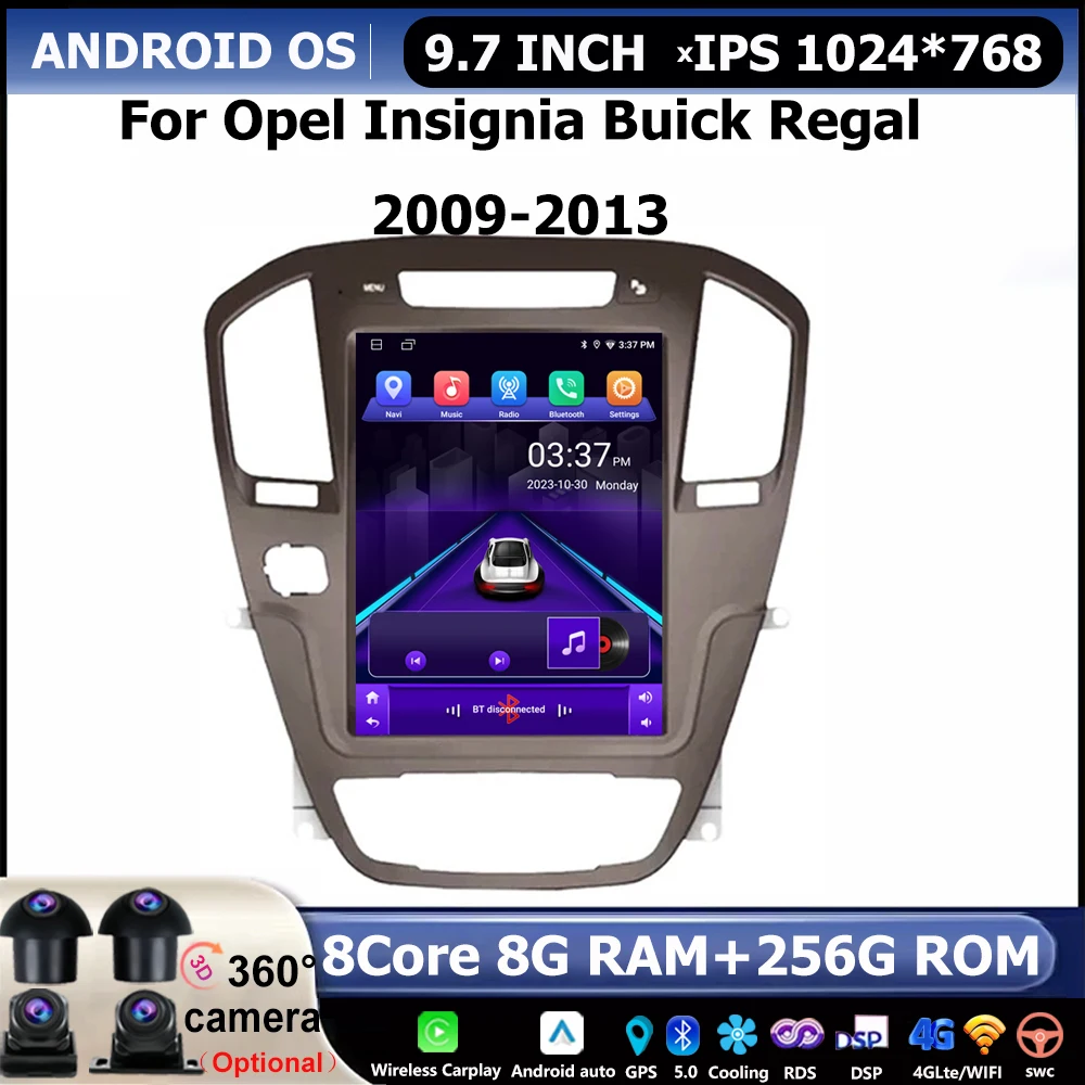 Android OS For Opel Insignia Buick Regal 2009-2013 9.7 '' Navigation Video Player Car Radio Multimedia Wireless Carplay Auto 4G