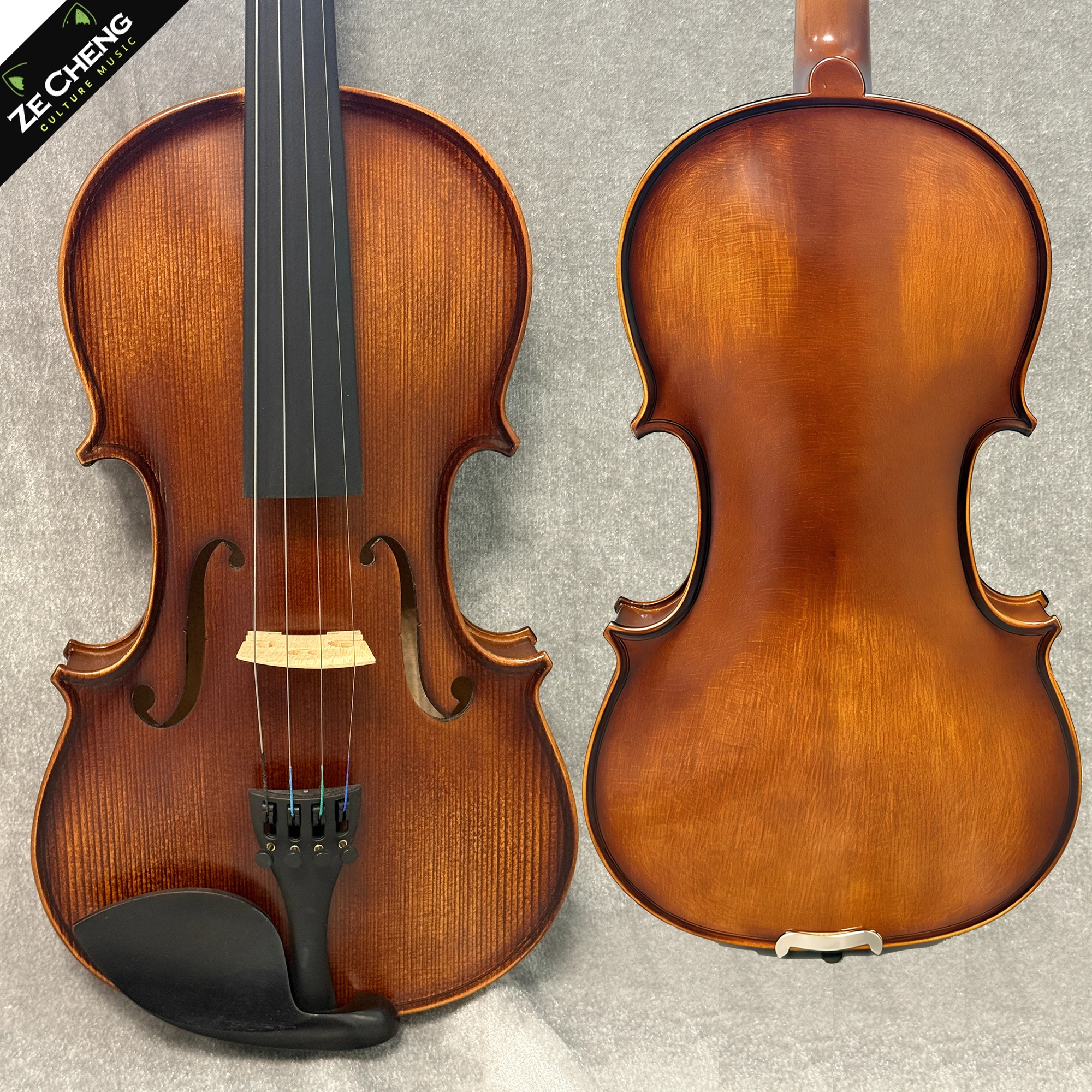

Handmade Student Violin 4/4, Solid Spruce & Maple Wood, Carbon Fiber Tailpiece, Ebony Fittings, Perfect for Beginner Practice