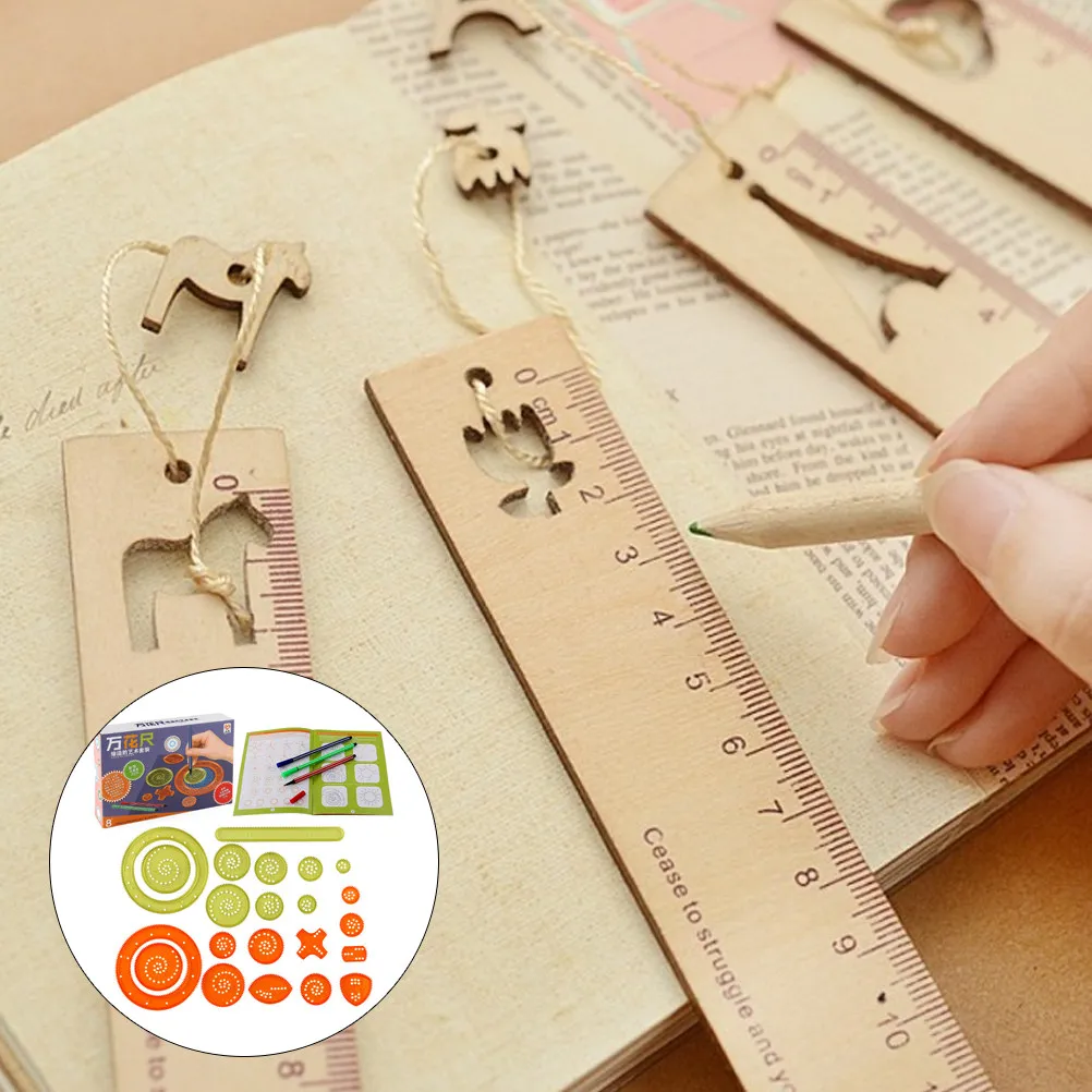 

1Set DIY Drawing Ruler Multi-Function Creative Educational Children Painting Tool for Imagination Development DIY Ruler