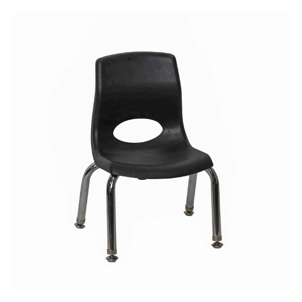 MyPosture-sillas escolares para niños, color negro, con patas cromadas, 8 pulgadas, paquete de 4