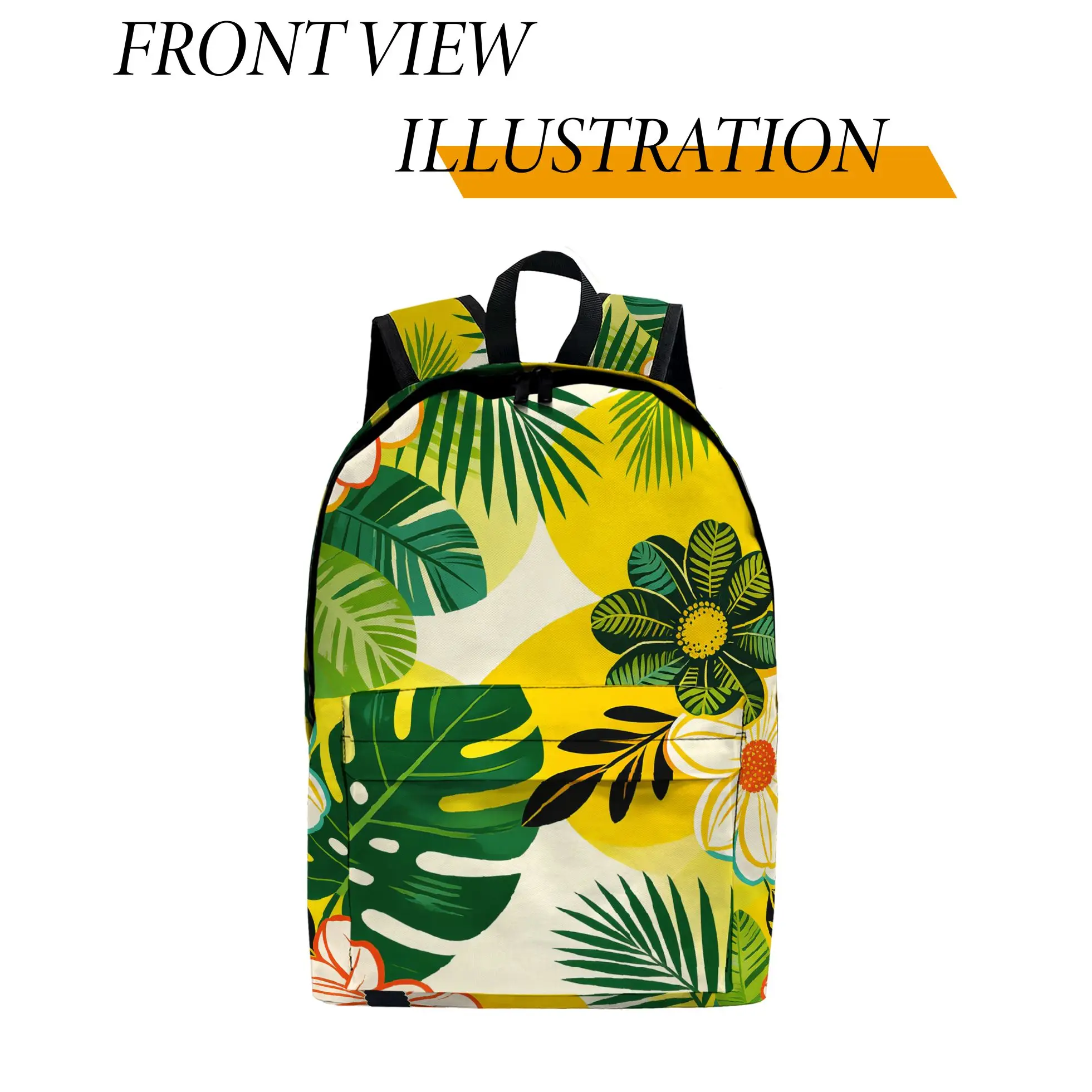 

1pc Hawaiian-style printed palm leaves Backpack, Fashionable and Simple, Unisex, Large Capacity, High-Quality Gift