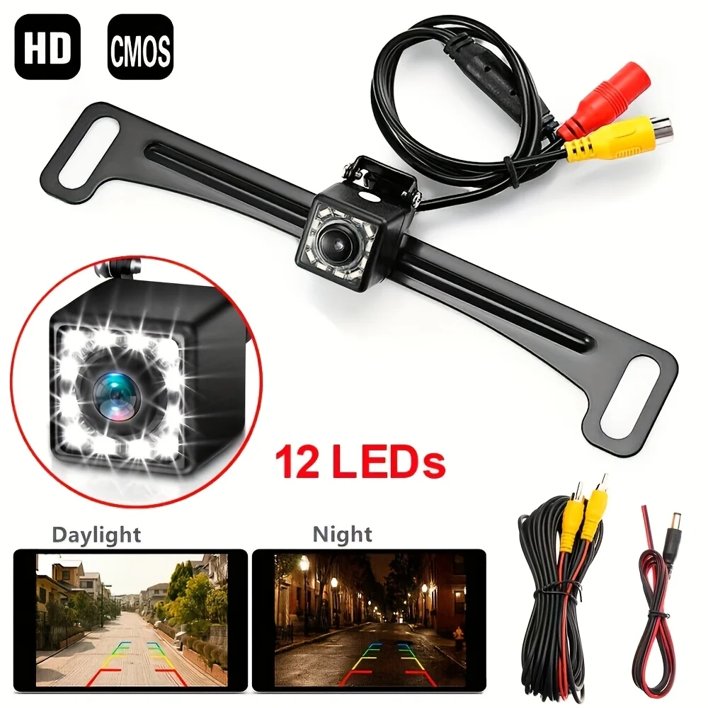 Adjustable Rotatable Car Reverse Camera, 90° Adjustable Mount 12LED Night Vision, Ideal for SUVs, Pickup Trucks -