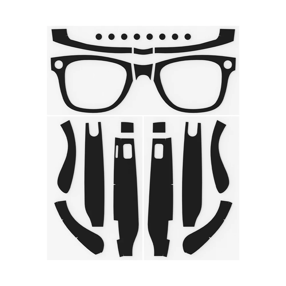 Naklejki HiBloks Matte Black do okularów Ray-Ban Meta Wayfarer GEN 1 i 2 50-22, ochraniacze na oprawki i zauszniki, akcesoria. — zdjęcie produktu 7