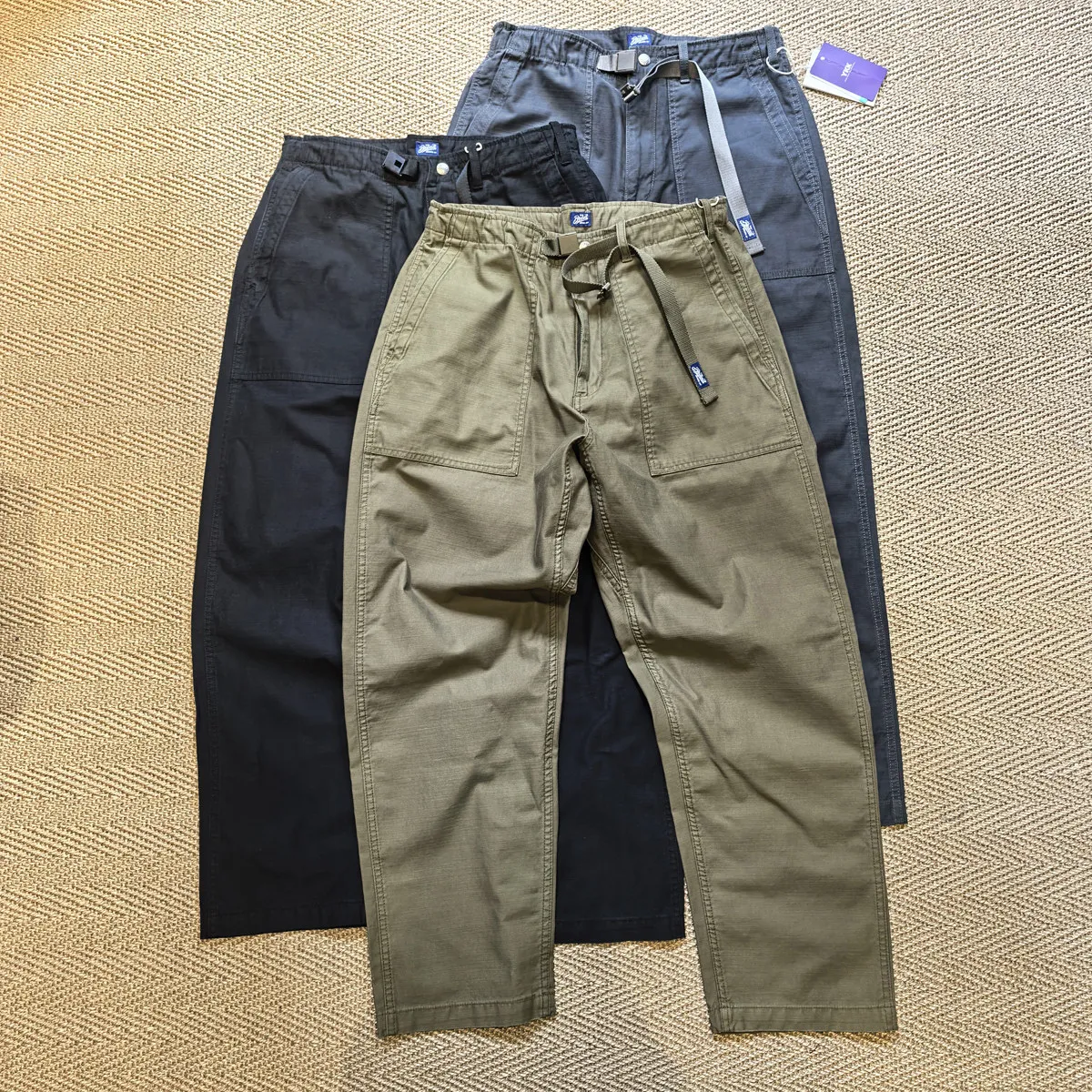 Amekaji Wear High Quality Japanese Fashion Satin Wax Dye Wash Cargo Tapered Pants Japanese Leisure Overalls Men